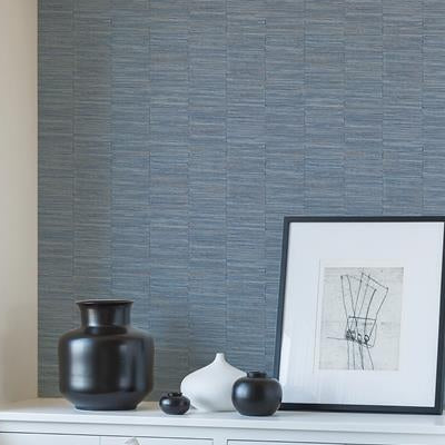 Save on 2988-70602 Inlay Jenga Blue Striped Column Blue A-Street Prints Wallpaper