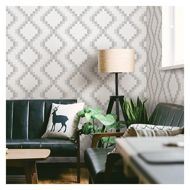 Find 2716-23863 Mosaic Grey Grid A-Street Prints Wallpaper
