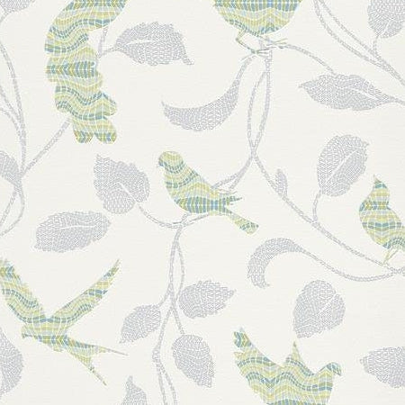 View 721706 Funky Flair Green Birds by Washington Wallpaper