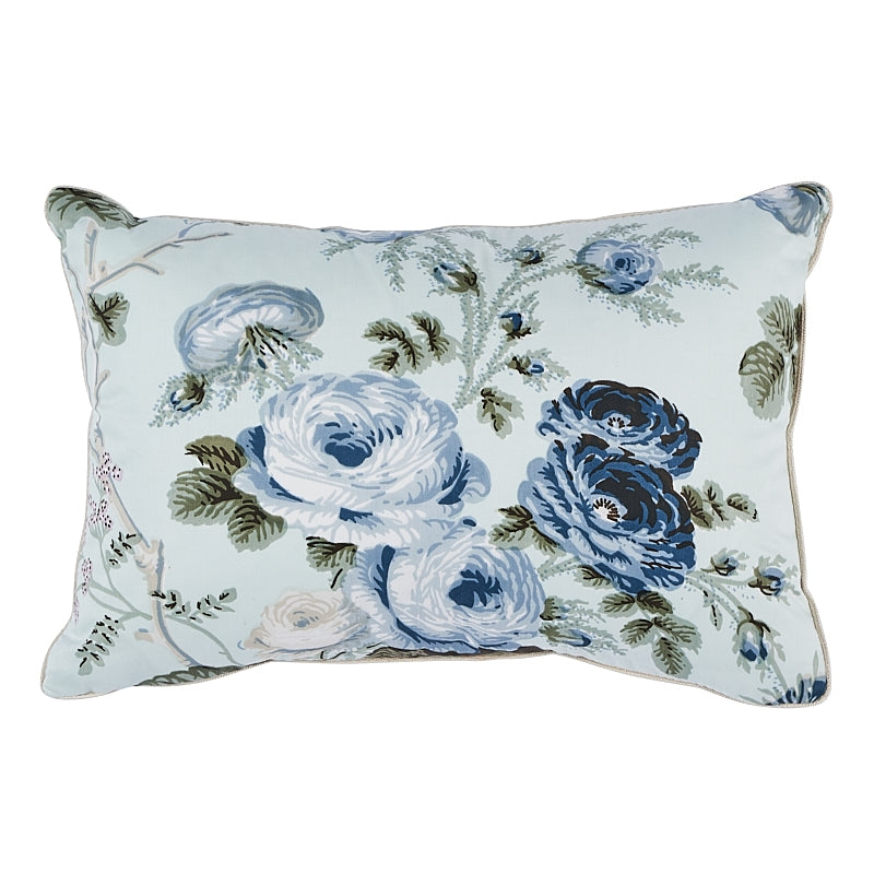 So17815011 | Salisbury Chintz Pillow, Celadon - Schumacher Furniture and Accessories