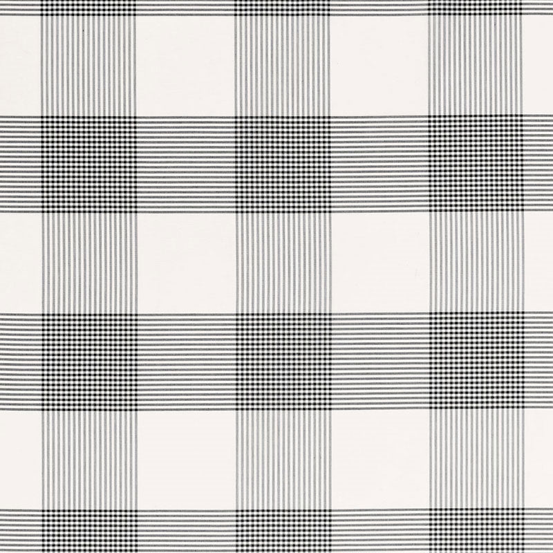 Purchase sample of 68035 Antigua Plaid, Jet by Schumacher Fabric