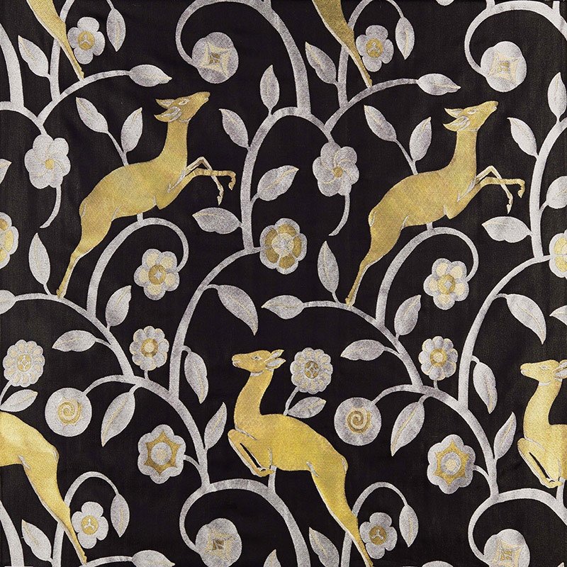 Purchase sample of 68910 Les Gazelles Au Bois, Noir by Schumacher Fabric