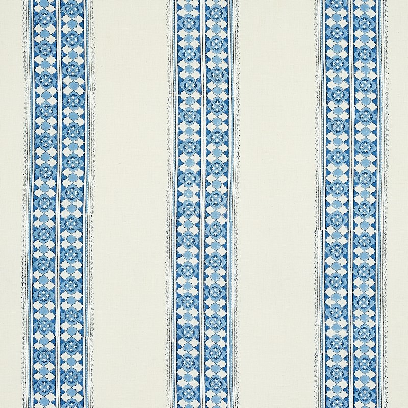 Purchase sample of 179371 Amira Hand Blocked Print, Indigo by Schumacher Fabric