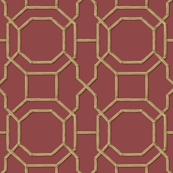 Purchase sample of 2669-21739 Empress, Summer Red Trellis by Beacon House Wallpaper