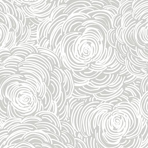Grey Floral Swirl Vector Background
