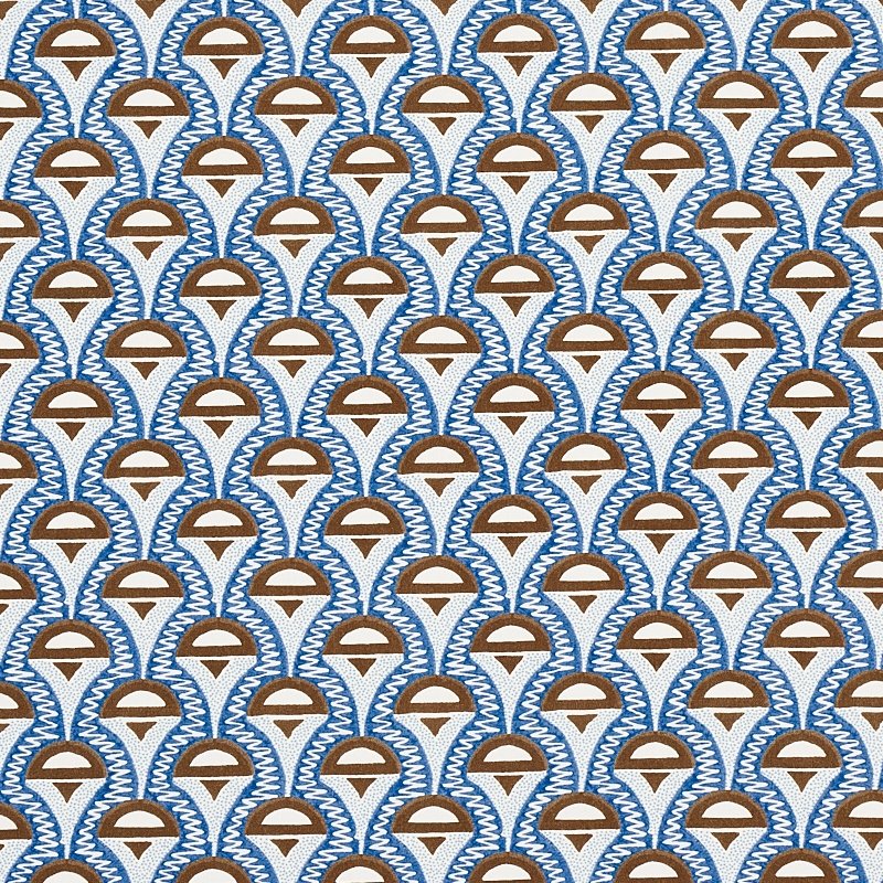 Purchase sample of 179581 Abelino, Blue and Brown by Schumacher Fabric