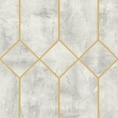 Find LW51610 Living with Art Geo Faux Silver Birch and Metallic Gold by Seabrook Wallpaper