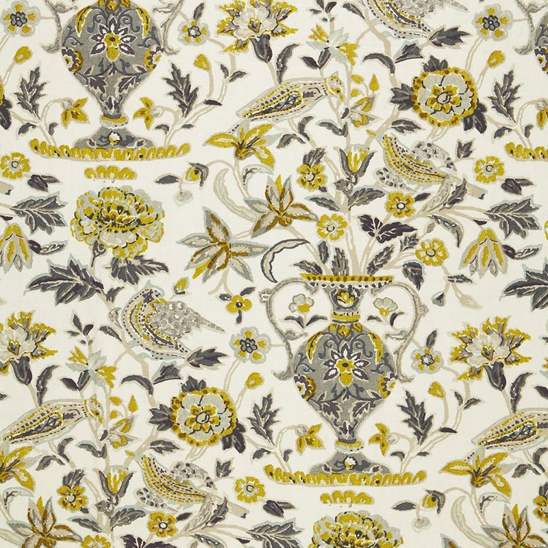 Purchase sample of 174550 Camberwell Vase Print, Citrine by Schumacher Fabric