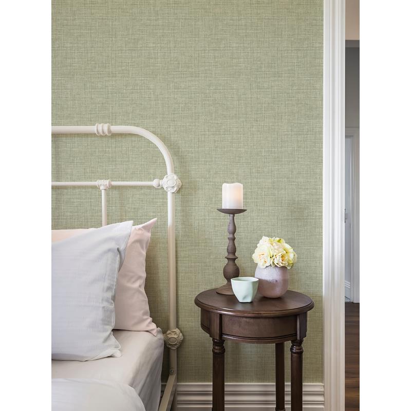 Find 2999-25792 Annelie Tuckernuck Green Linen Mid Green A-Street Prints Wallpaper