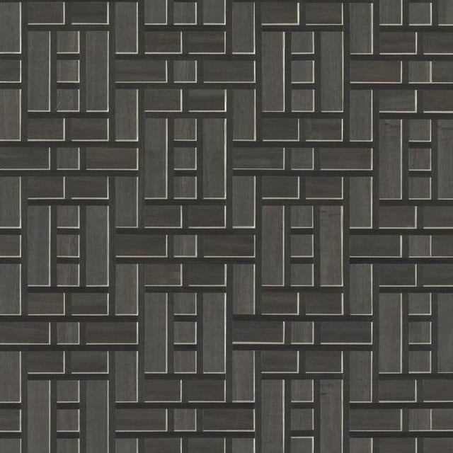 View AF6605 Tea Garden Teahouse Panel Black by Ronald Redding Wallpaper