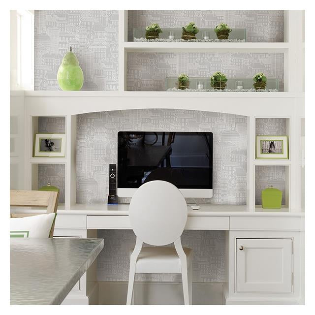 Find 2716-23807 Limelight Grey City A-Street Prints Wallpaper