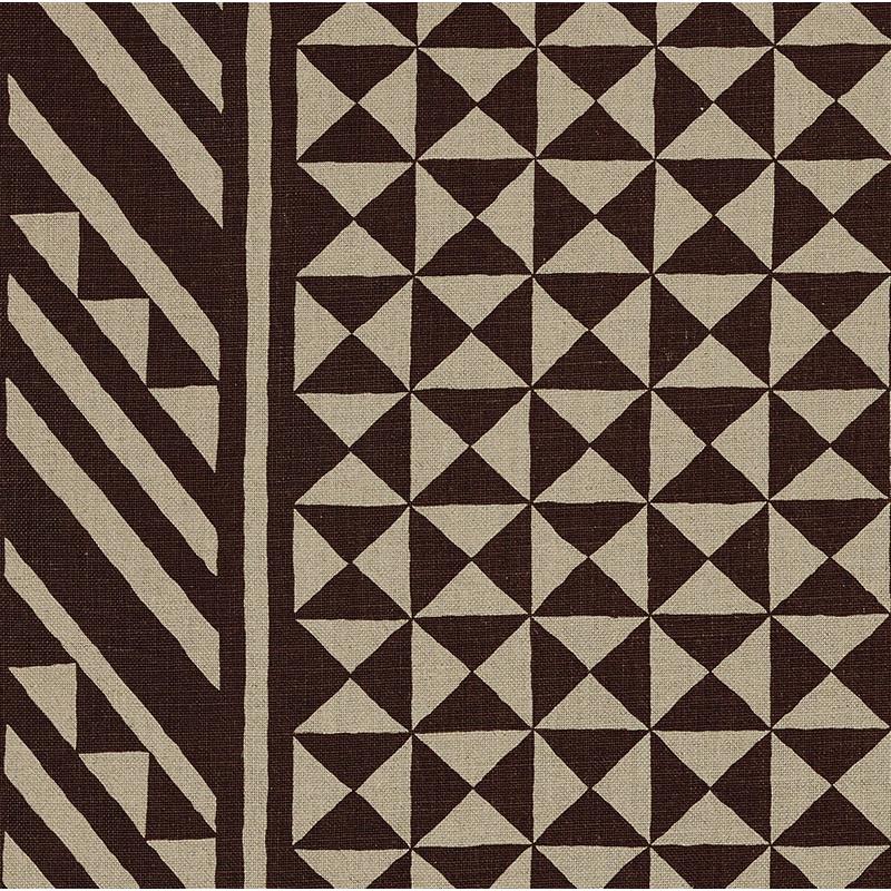 Purchase sample of 176301 Nuba, Brown On Natural by Schumacher Fabric