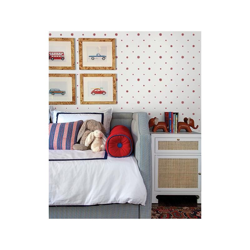 Search AST4353 Erin Gates Henry Red Starburst Wallpaper Red A-Street Prints Wallpaper