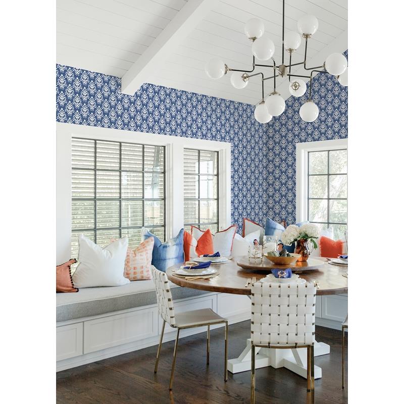 Select 4081-26329 Happy Keaton Blue Medallion Blue A-Street Prints Wallpaper
