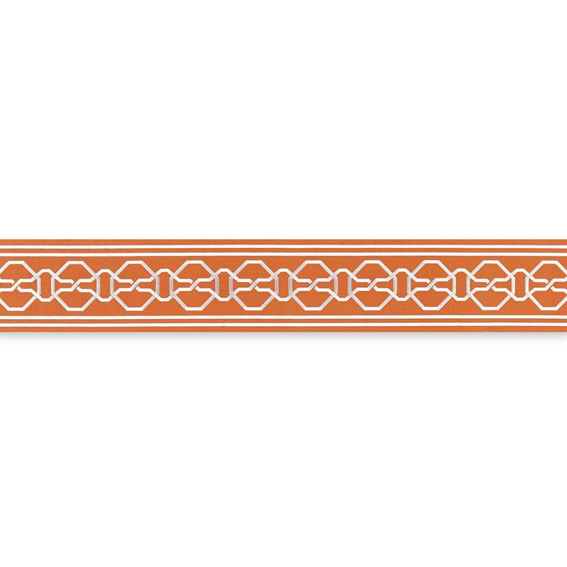 66152 | Malmaison Tape, Tangerine - Schumacher Fabric