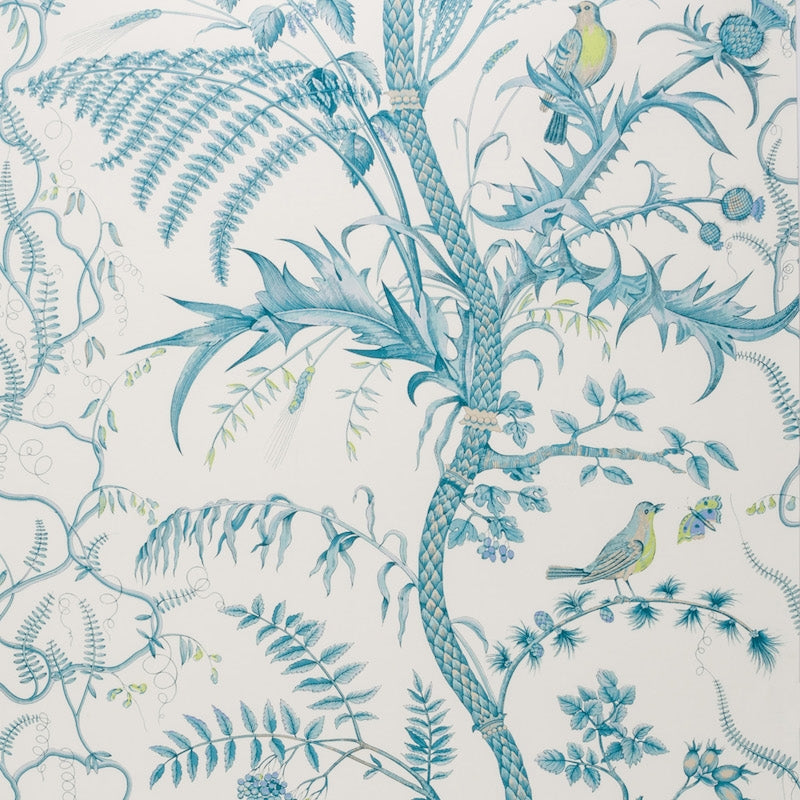 Buy BR-69518.513 Bird And Thistle Aqua by Brunschwig Fils