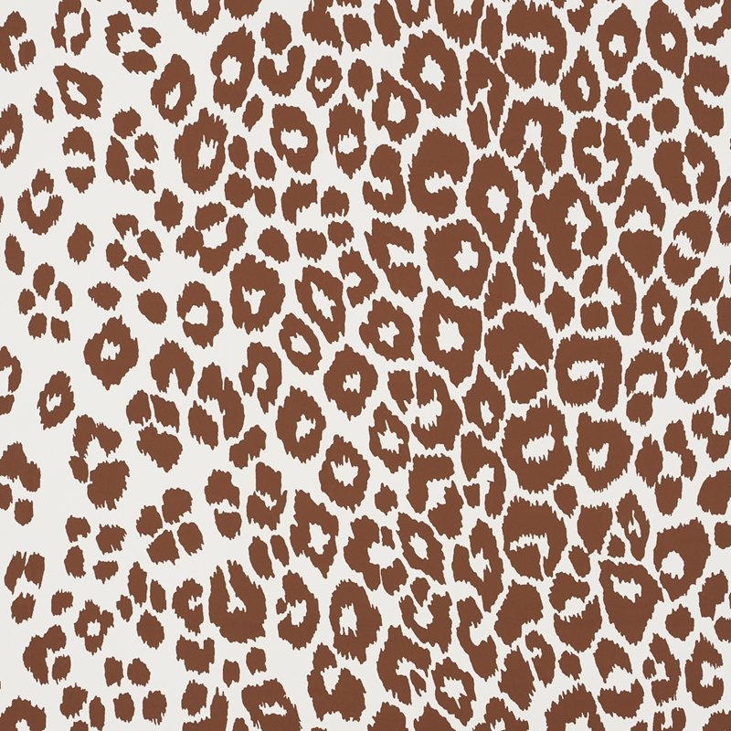 Buy 5007018 Iconic Leopard Brown Schumacher Wallcovering Wallpaper