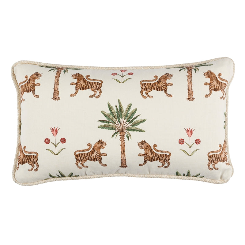 So17993219 | Tiger Palm Pillow, Cocoa - Schumacher Furniture and Accessories