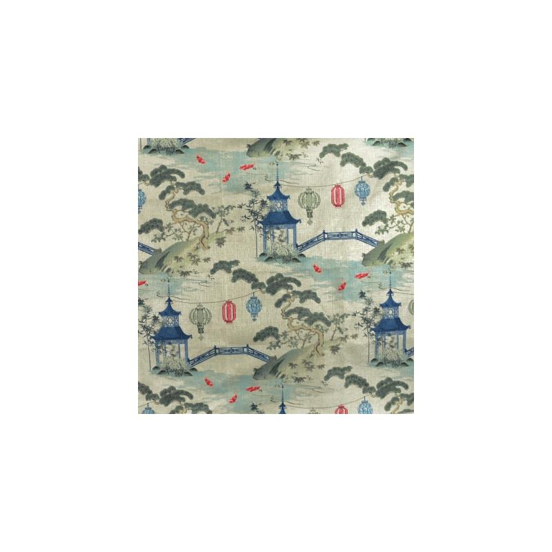 Looking F2730 Linen Red Asian Greenhouse Fabric