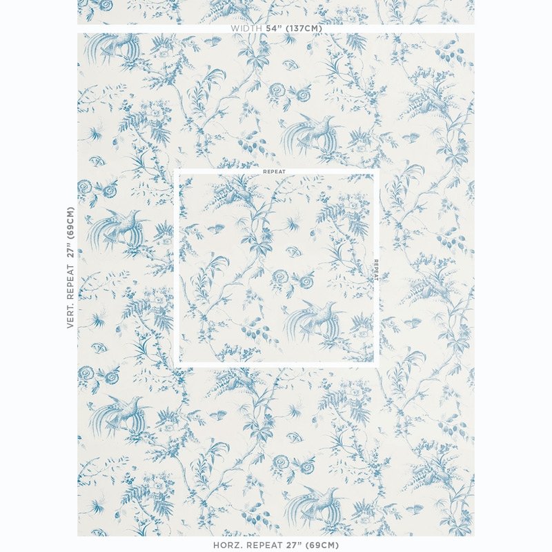 Find 179570 Toile De La Prairie Blue Schumacher Fabric