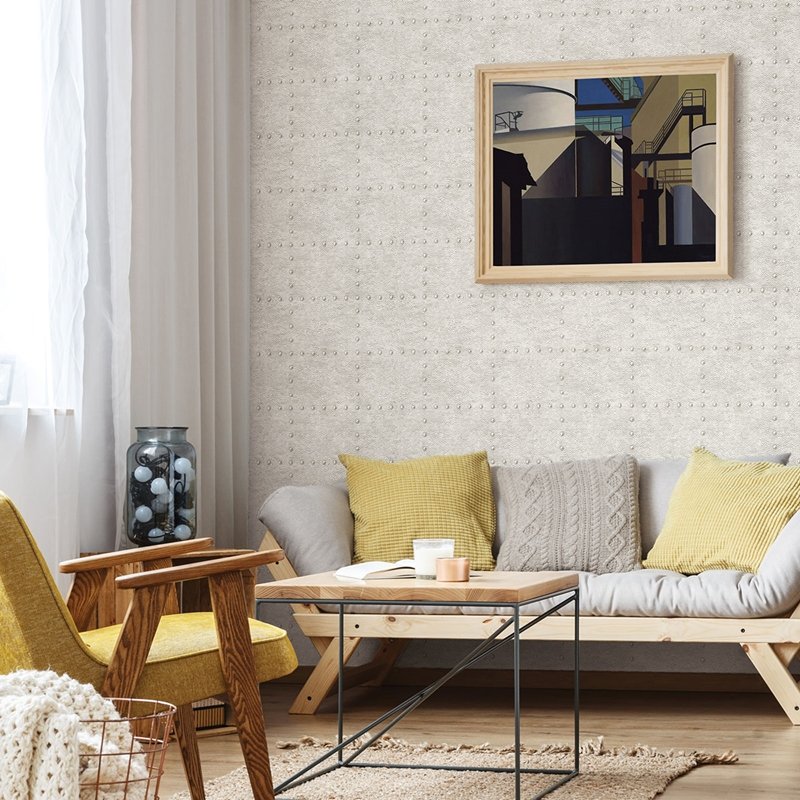 Search 2922-25371 Trilogy Goldberg Ivory Hammered Metal Ivory A-Street Prints Wallpaper