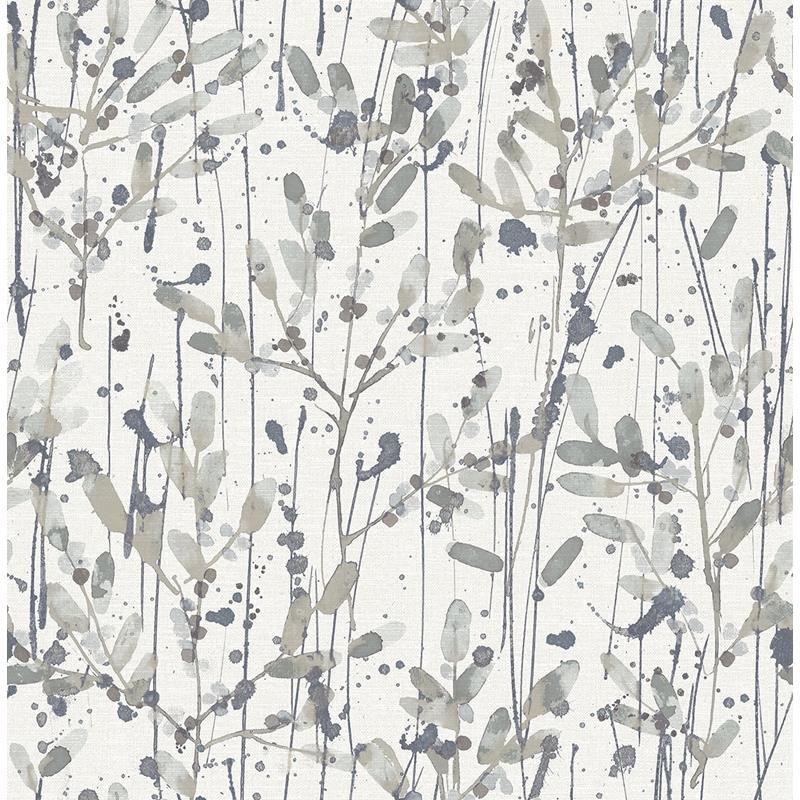 Sample 2975-26238 Scott Living II, Leandra Grey Floral Trail by A-Street  Prints Wallpaper