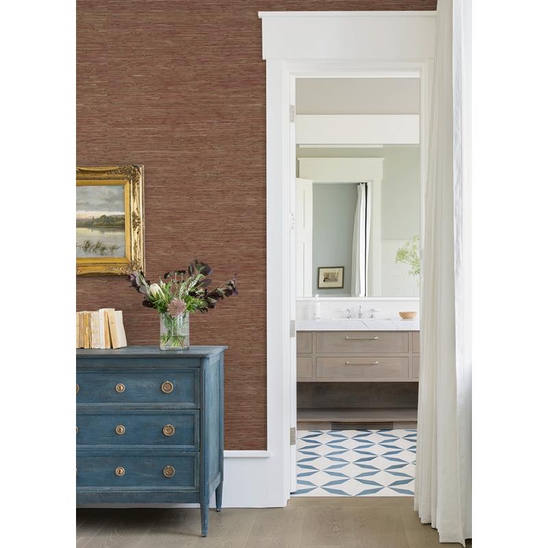 Save on 2972-86109 Loom Shuang Rasberry Handmade Grasscloth Wallpaper Rasberry A-Street Prints Wallpaper