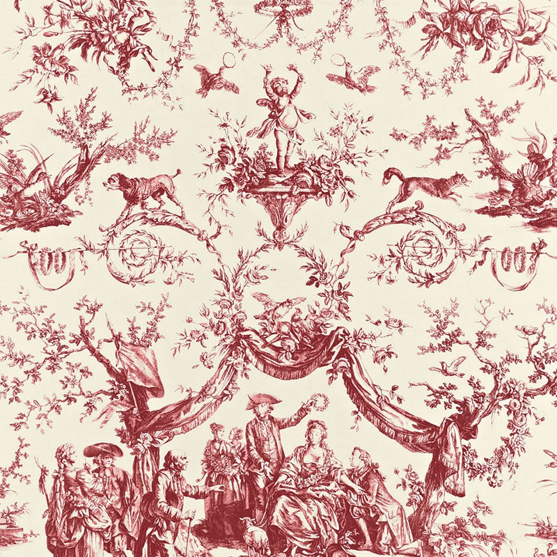 Purchase sample of 175270 Le Couronnement De La Rosiere, Rouge by Schumacher Fabric