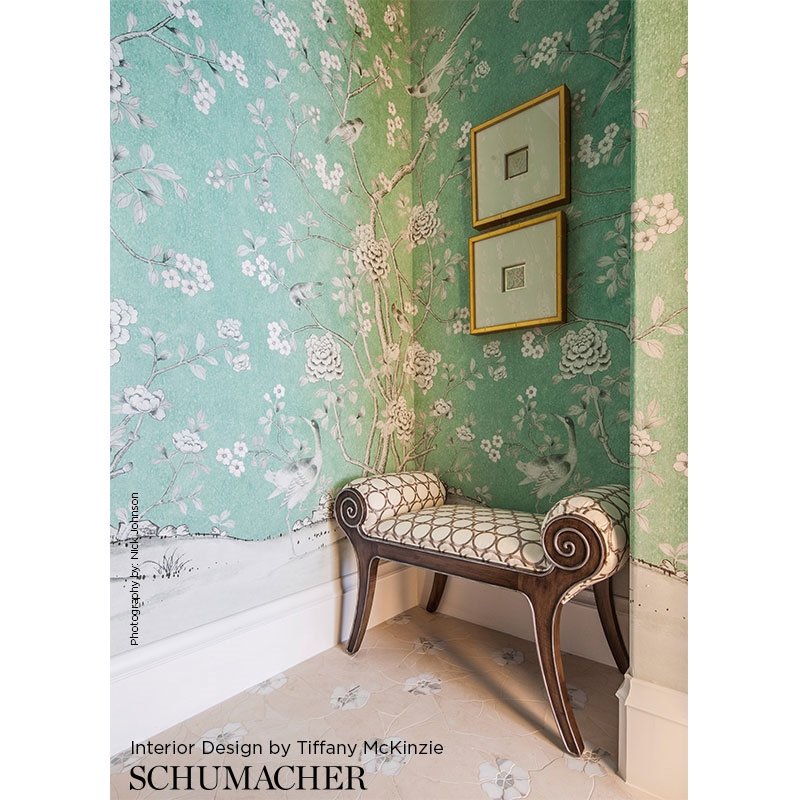 Looking for 5007123 Chinois Palais Aquamarine Schumacher Wallpaper