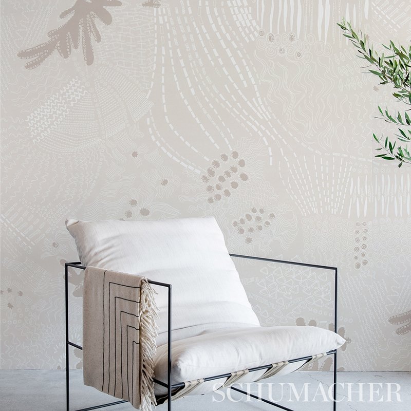 Acquire 5013560 Haven Light Neutral Schumacher Wallcovering Wallpaper