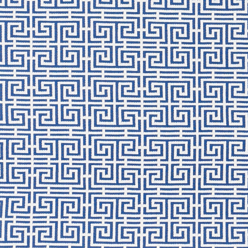 Purchase sample of 70561 Chinois Fret, Blue/White by Schumacher Fabric