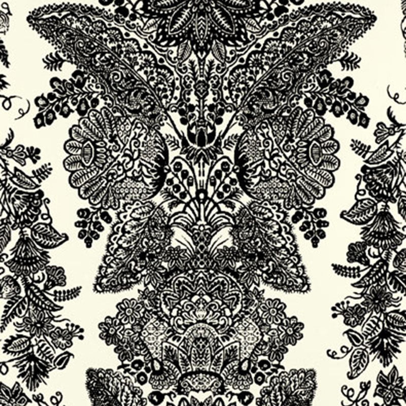 Buy 5003320 Lace Black Ivory Schumacher Wallpaper