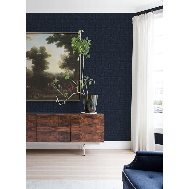 Purchase 2975-26226 Scott Living II Kachel Indigo Geometric Indigo A-Street Prints Wallpaper