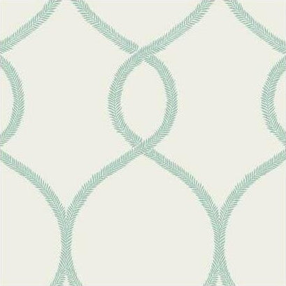 Order KT2238 Ronald Redding 24 Karat Laurel Leaf Ogee Wallpaper Teal by Ronald Redding Wallpaper