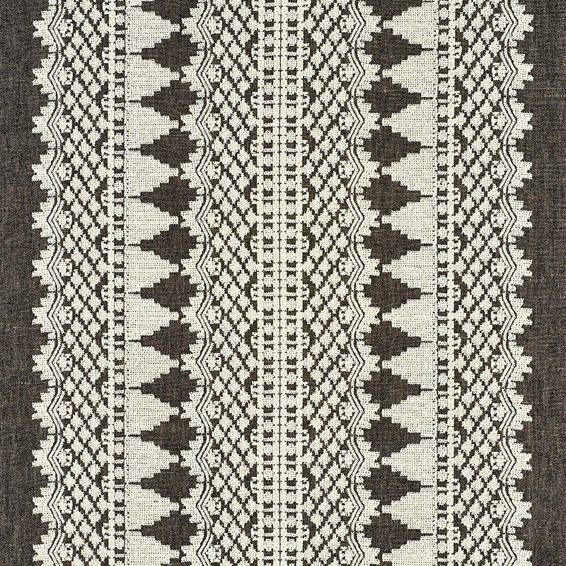 Purchase sample of 75474 Wentworth Embroidery, Carbon by Schumacher Fabric