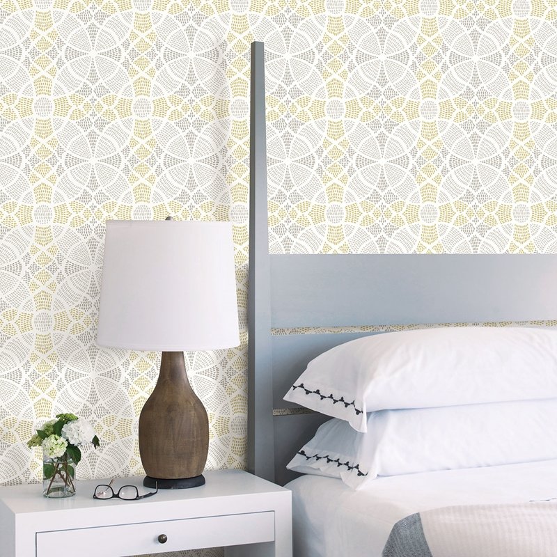 Acquire 2764-24338 Zazen Yellow Geometric Mistral A-Street Prints Wallpaper