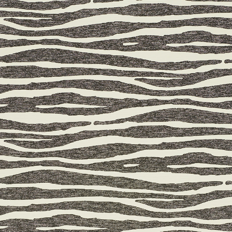 Shop 5008601 Ripple Vinyl Black & Ivory Schumacher Wallpaper