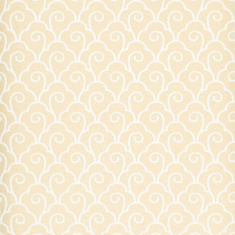 Acquire 5001050 Scallop Filigree Cream Schumacher Wallpaper
