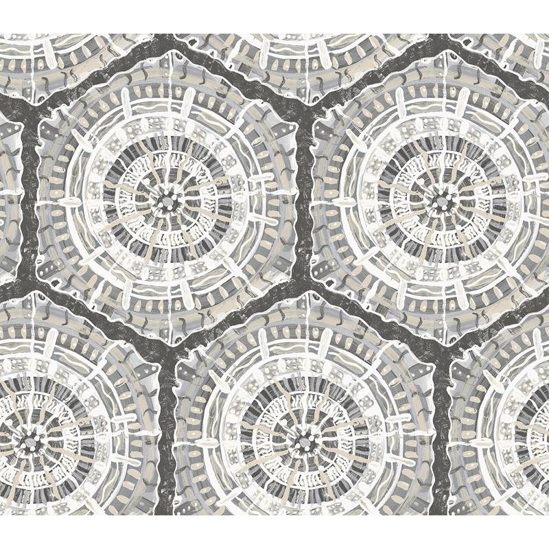 LLS4123 Lisa Love Charcoal Harmony Peel & Stick Wallpaper by NuWallpaper