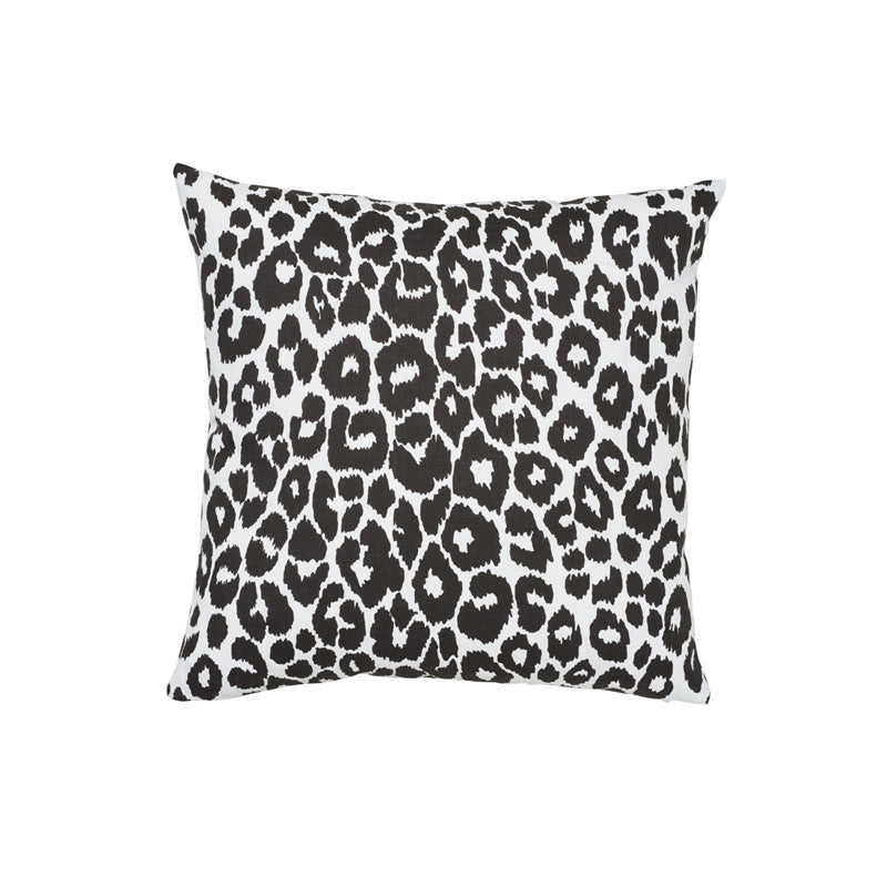So17732405 | Iconic Leopard I/O 20" Pillow, Graphite - Schumacher Pillows