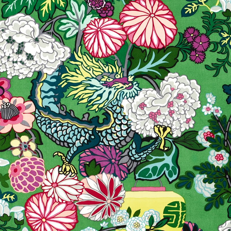 Purchase sample of 81171 Chiang Mai Dragon Velvet, Jade by Schumacher Fabric