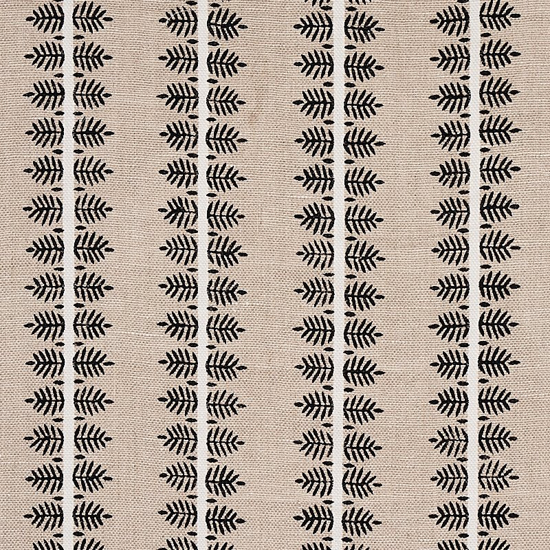 Purchase sample of 80523 Alva Hand Block Print, Black by Schumacher Fabric