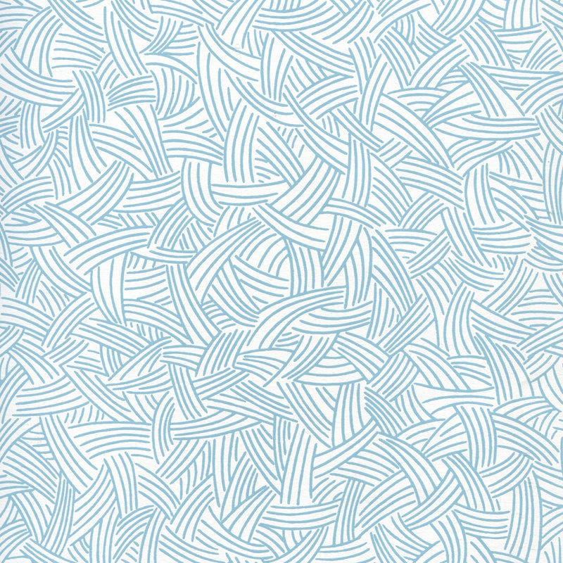 View AP404-07 Interweave Dark Turquoise on Almost White by Quadrille Wallpaper