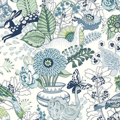 2821 12804 Folklore. Whimsy Blue A Street Wallpaper