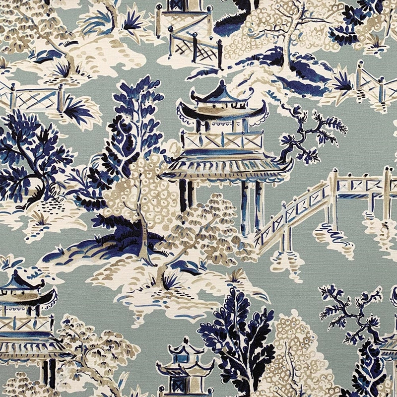 Order 8881 TOOBAR BLUE Beige Blue Light Blue Magnolia Fabric