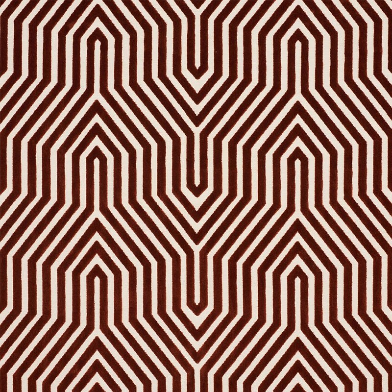 Purchase sample of 66197 Vanderbilt Velvet, Russet by Schumacher Fabric