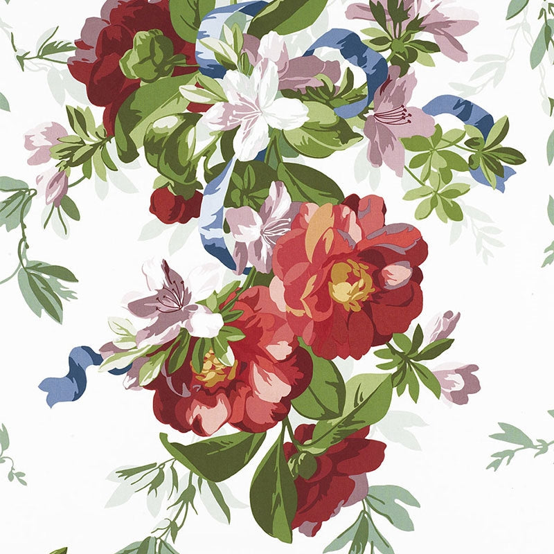 Purchase sample of 173810 Ellesmere Ribbon Floral, Ivory by Schumacher Fabric
