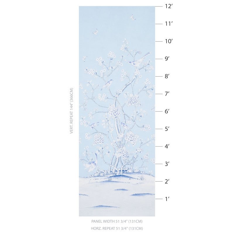 Buy 5007128 Chinois Palais Sky Schumacher Wallcovering Wallpaper