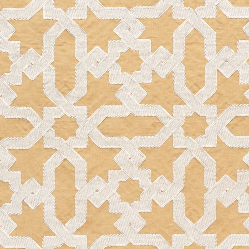 Purchase sample of 67575 Cordoba Embroidery, Ochre by Schumacher Fabric