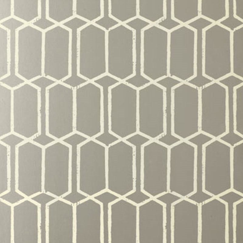 Shop 5003282 Modern Trellis Silver Schumacher Wallpaper